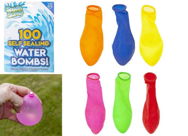 100Pc Self Sealing Water Bombs With Filler - Click Image to Close