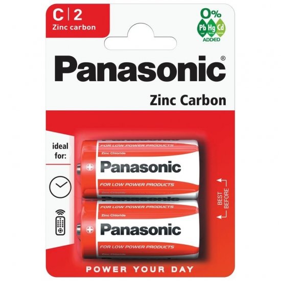 Panasonic C Batteries 2 Pack X 12 - Click Image to Close