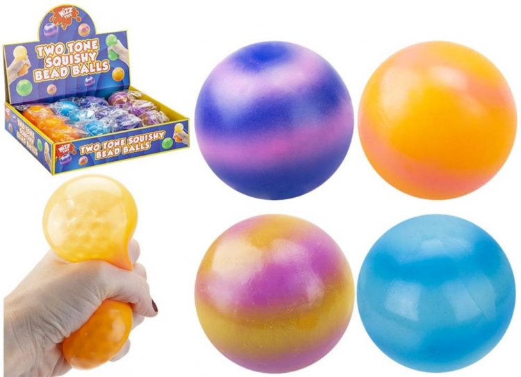6.5cm Two Tone Squeeze Squishy Bead Balls - Click Image to Close