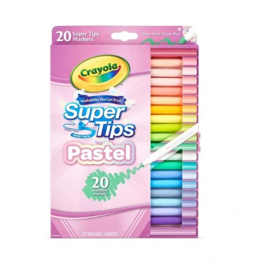 Crayola 20 Pastel Super Tips ( 58-7517-E-201 ) - Click Image to Close