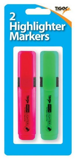 Tiger Highlighter Markers 2 Pack - Click Image to Close