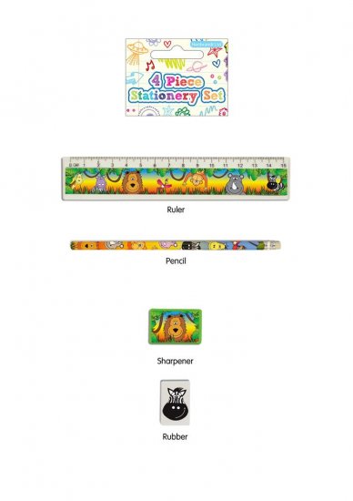 Jungle Animals Stationery Set Of 4 - Click Image to Close