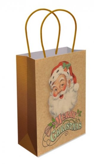 Large Santa Paper Bag With Handle 32 x 26 x 11cm - Click Image to Close