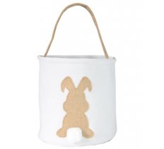 Easter Cotton Bucket With Natural Bunny