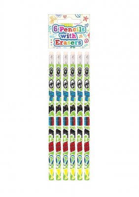 Gamer Pencils With Eraser Top Set Of 6
