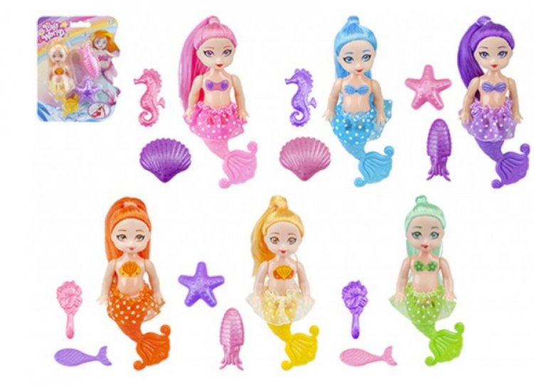 Mermaid Doll 5" With Accessories ( Assorted Designs ) - Click Image to Close