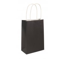 Black Paper Party Bag With Handles 14cm X 21 cm X 7cm