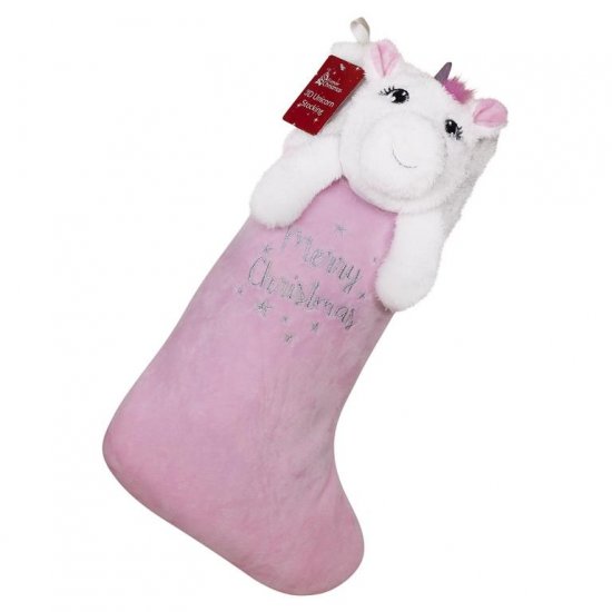 Deluxe 3D Ultrasoft Feel Unicorn Stocking - Click Image to Close