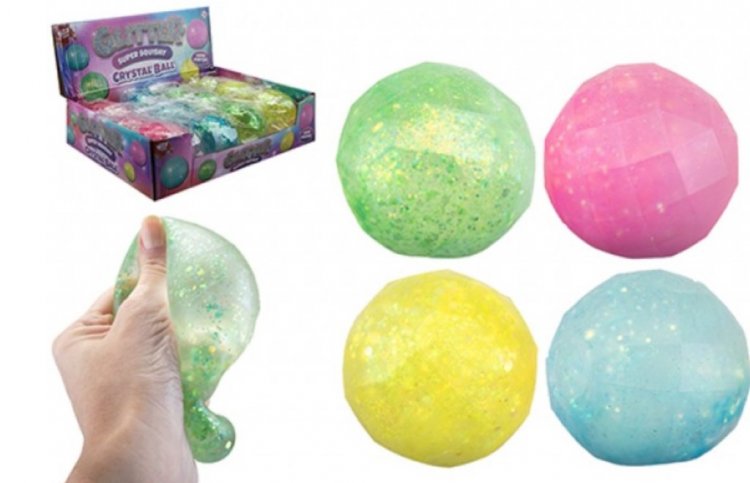Glitz Crystal Ball Squishy Toy 6cm 4 Assorted - Click Image to Close