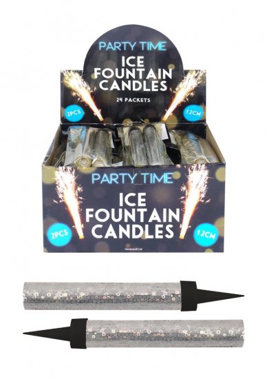 SILVER CAKE ICE FOUNTAIN SPARKLING FIREWORKS 12CM 2 PACK - Click Image to Close