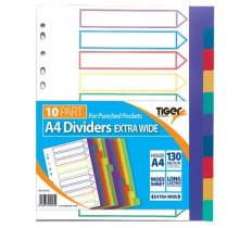 A4 Ex Wide 10 Part PP Dividers