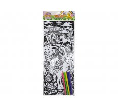 Unicorn Design Giant Art Card With 5 Pastel Felt Pens