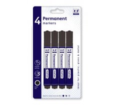 Permanent Markers 4 Pack ( Black Ink )