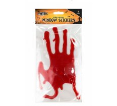 HALLOWEEN BLOODY HANDS GEL WINDOW STICKERS - 2 PACK