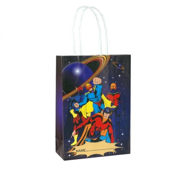 Super Hero Paper Party Bag With Handles 14cm x 21cm x 7cm - Click Image to Close
