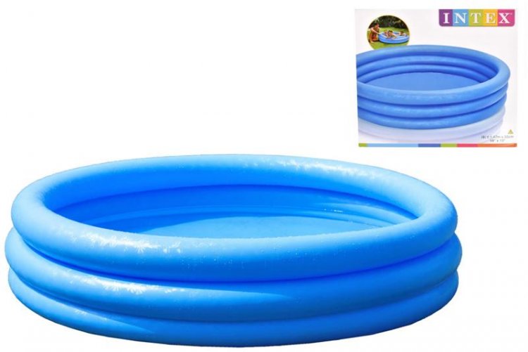 3 Ring Crystal Blue Paddling Pool 58" x 13" - Click Image to Close