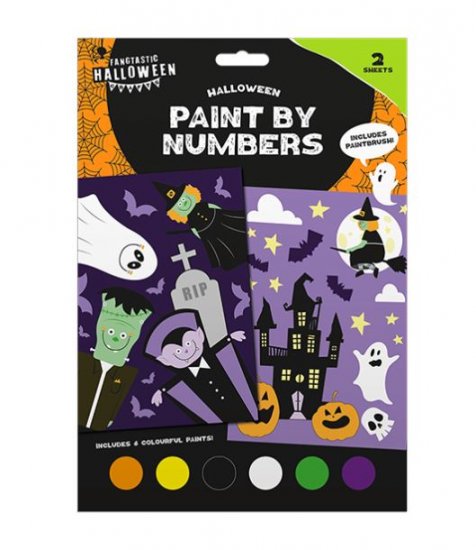 HALLOWEEN PAINT BY NUMBERS 2PK - Click Image to Close