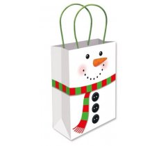 Snowman Paper Bag With Handles 16 x 22 x 9cm