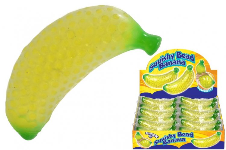 Banana Squeeze Squishy With Beads - Click Image to Close