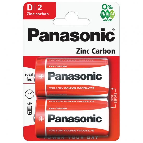 Panasonic D Batteries 2 Pack X 12 - Click Image to Close