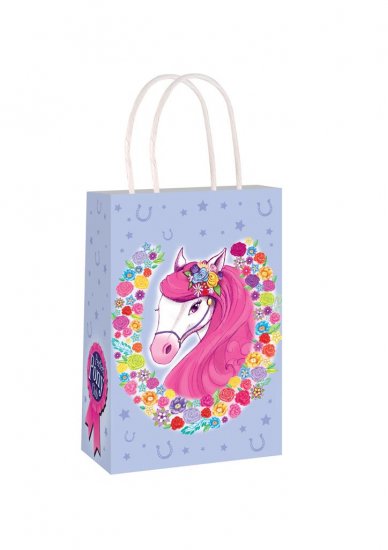 Ponies Paper Party Bag With Handles 14cm X 21 cm X 7cm - Click Image to Close