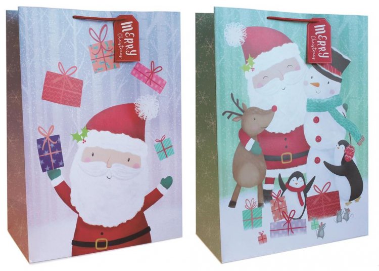 Jumbo Gift Bag Cute Santa ( 40.5 X 55.8 X 20.5cm ) - Click Image to Close