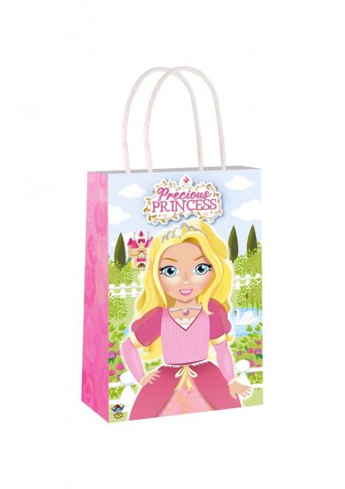 Princess Paper Party Bag With Handles 14cm x 21cm x 7cm - Click Image to Close
