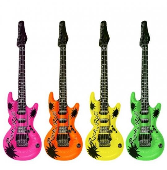 Inflatable Neon Colour Guitar 55cm - Click Image to Close