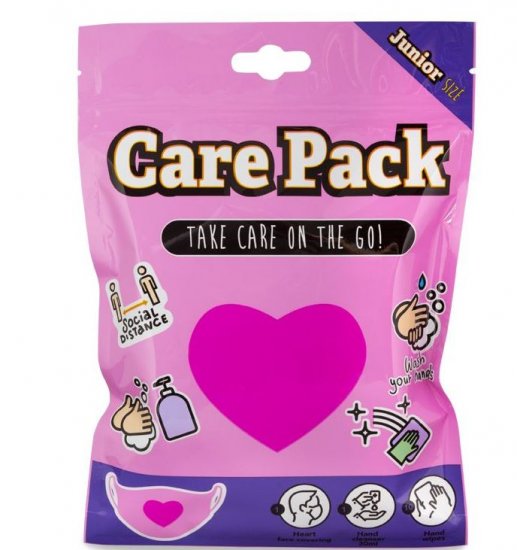 Kids Care Pack Pink Icludes Mask, Wipes And Sanitiser - Click Image to Close