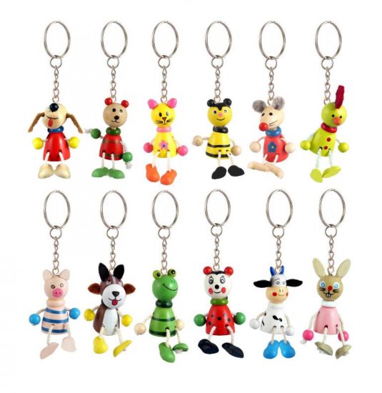 Wooden 5cm Animal Keychain X 60 ( 35p Each ) - Click Image to Close