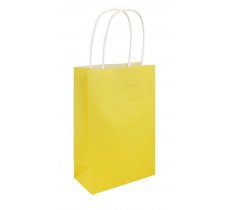 Yellow Paper Party Bag With Handles 14cm X 21 cm X 7cm