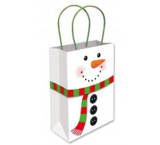 Snowman Paper Bag With Handles Large