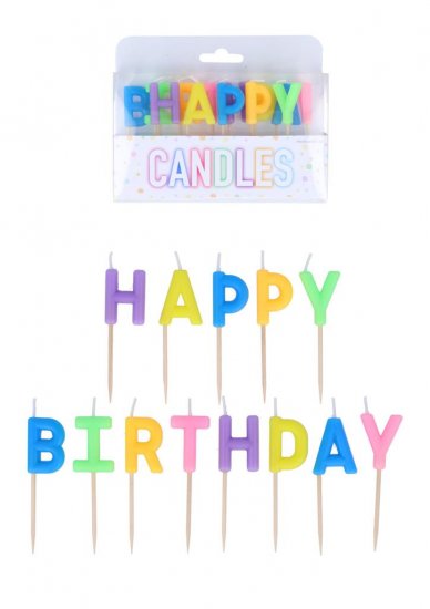 Bright Happy Birthday Candles 13 Pack - Click Image to Close