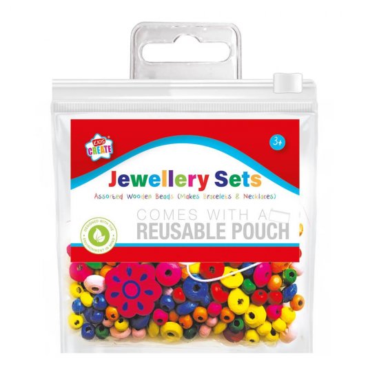 Kids Create Activity Assorted Wooden Beads Set - Click Image to Close