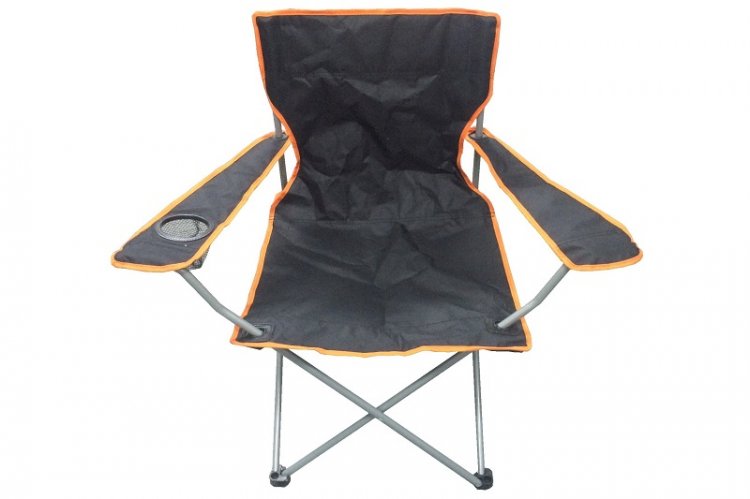 Black & Orange Captains Chair With Cup Holder - Click Image to Close