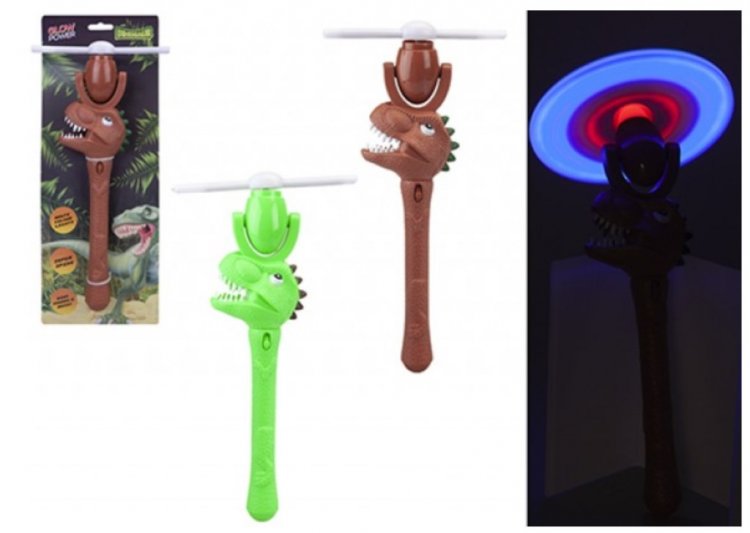Light Up Dinosaur Windmill With Sound 2 Assorted - Click Image to Close