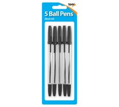 Tiger Black Ball Point Pens 5 Pack