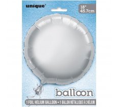 Solid Round Foil Balloon 18" Silver