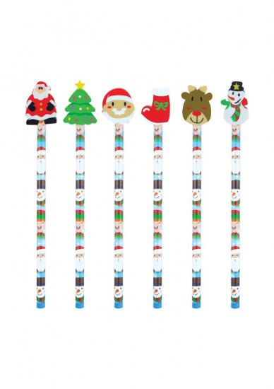 Christmas Pencil With Eraser Top - Click Image to Close