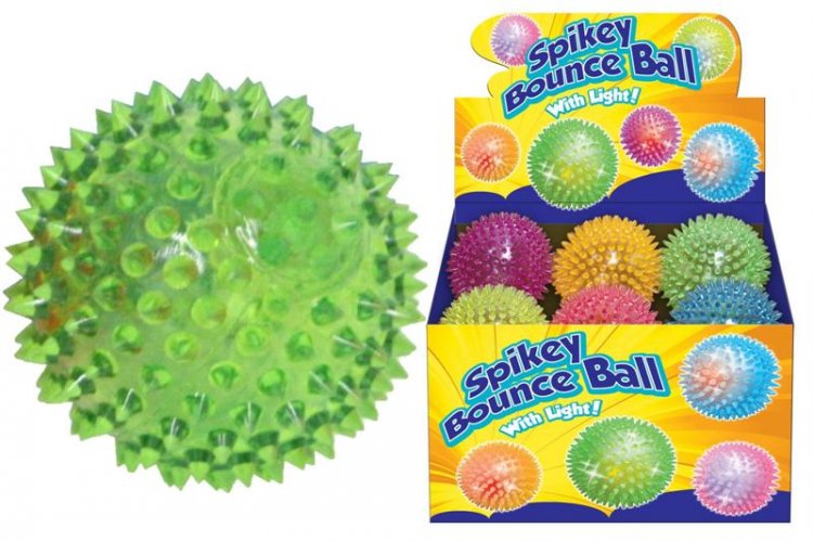 Light Up 10cm Spikey Bounce Ball - Click Image to Close