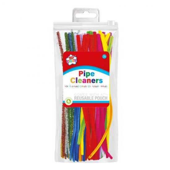 Kids Create Activity Assorted Pipe Cleaners 50 Pack - Click Image to Close