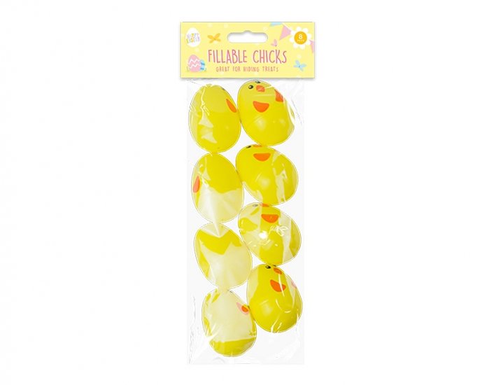 EASTER CHICK FILLABLE EGGS - 8 PACK - Click Image to Close