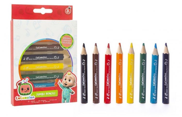 Cocomelon 8 Jumbo Colour Pencils - Click Image to Close