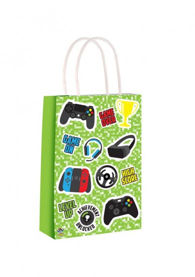 Gamer Paper Party Bag With Handles 14cm X 21 cm X 7cm - Click Image to Close
