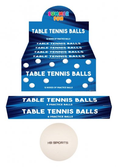 Table Tennis 4cm Ping Pong Balls Pack Of 6 - Click Image to Close