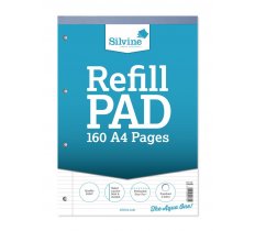 Silvine A4 Refill Pad Narrow Lined With Margin 160 Pages