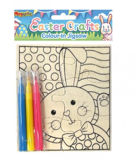 CYO WOODEN EASTER JIGSAW W/PENS 17X10CM - Click Image to Close