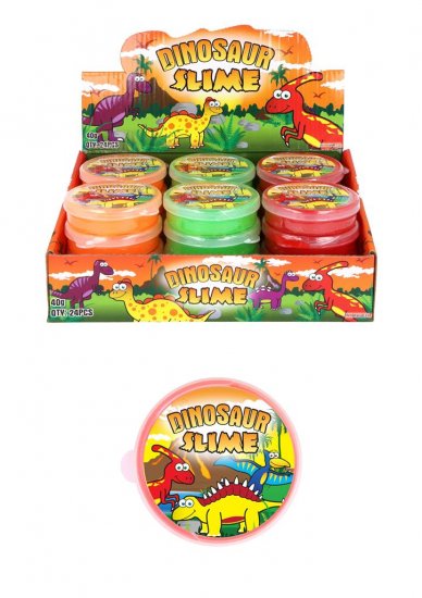 Dinosaur Slime Tubs 7cm x 2cm ( Assorted Colours ) - Click Image to Close