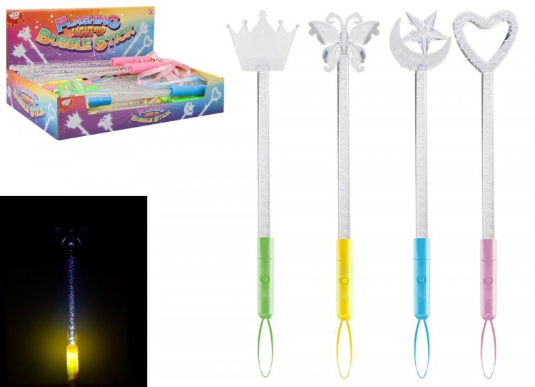 Flashing 26cm Bubble Sticks ( Assorted Designs ) - Click Image to Close