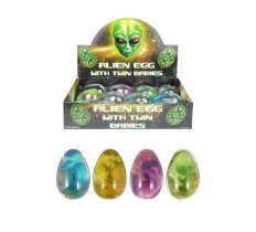 Alien Egg Slime Putty With Baby Twin Aliens 8.5cm X 5.3cm